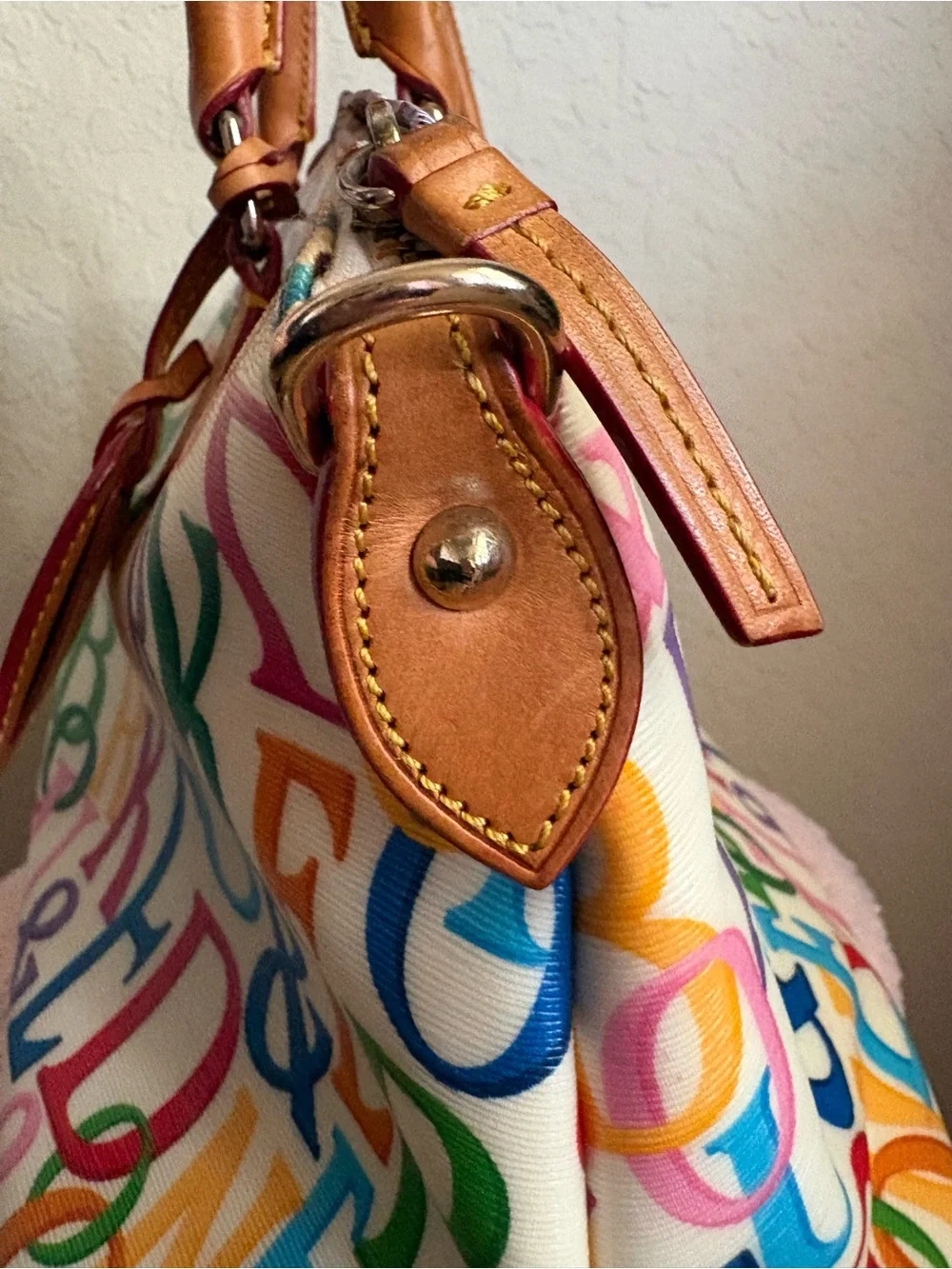 Dooney & Bourke Multicolor Signature Lettering Satchel